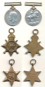 George V, Silver, British War Medal, awarded to I. Gracias, World War I Star, 1914-15 Bron