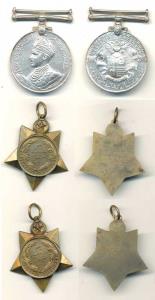 Bahawalpur and British Alliance Medal 1833-1933, Silver; Great War 1914-1919 Star, Bronze,