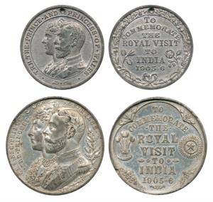 Prince of Wales Medal, Pewter (2), Royal Visit to India by HRH the Prince and Princess of 