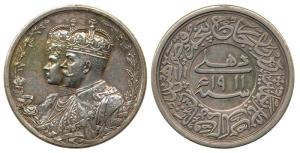 George V, Delhi Durbar Medal, Silver, conjoined busts of King George V and the Queen on ob