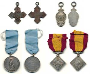 Army Temperance Association Medal, Silver (3) and Copper, all different. Extremely Fine, S