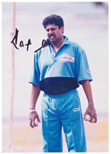 Autograph of Kapil Dev, Ex- Indian Cricketer, on photograph.