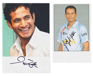 Autograph of Irfan and Yusuf Pathan, Indian Cricketers, on photograph. (2)