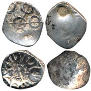Punch-Marked, Gandhara Janapada (5th century BC), Silver 1/8 Shatamana, single symbol on o