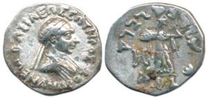 Indo-Greeks, Menander, Silver Drachm, diademed bust of the king to right with Greek legend