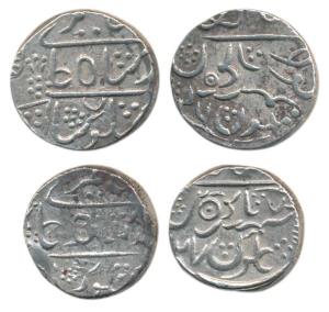 Shah Jahan, Silver Rupee and ½ Rupee, first Multan Mint the other mintless. Very Fine. (2)