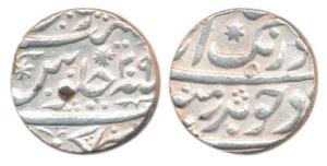 Aurangzeb, Silver ½ Rupee, 5.66g, Golkonda Mint, RY 29, (KM 294.3). Very Fine, Rare.