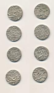 Mir Mehbub Ali Khan II, Silver Rupee (4), Farkhanda Bunyad Haiderabad Mint, different date