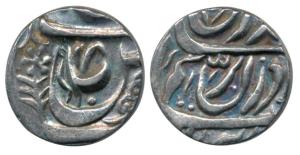 Amir Khan, Silver ½ Rupee, 5.38g, a beautiful flower motif to left, (KM C14). Nice deep to