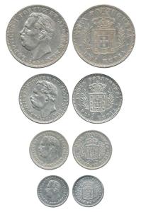 Ludwig, Silver (4), Set of 4: Rupia, ½ , ¼ and 1/8, 1881/1882. Very Fine, Scarce as a set.