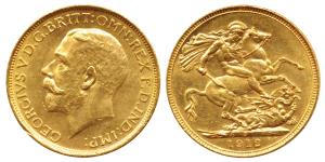 Australia, George V, Gold Sovereign, 8g, 1912, rev. 'S' mint mark for Sydney Mint, (KM 29)