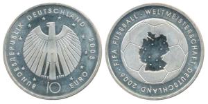 Germany, Silver 10 Euro, 18g, 2003, to commemorate the 2006 FIFA world cup in Germany. Unc