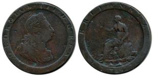 Great Britain, George III, Copper Cartwheel Penny, 28.23g, 1797, laureate bust on obv., Br