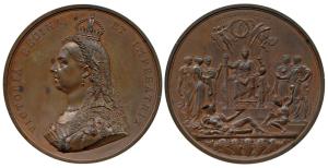 Victoria Medal, Copper, Golden Jubilee of Queen Victoria, 1837-1887, crowned bust of Victo