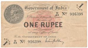 George V, Rupee 1, 1st issue, 1917, signed M. M. S. Gubbay, (Jhun 1.1A). About Very Fine, 
