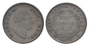 William IV, Silver ½ Rupee, 1835, Bombay Mint, obv. no initials, rev. 20 Berries. Fine, Sc