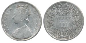 Victoria Queen, Silver Rupee, 1862, Bombay Mint, B / II / 2 / 3. Fine+, Rare.