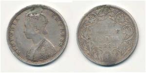 Victoria Empress, Silver ½ Rupee, 1881, Bombay Mint, B2 / II / dot. Ex-mount, About Very F