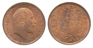 Edward VII, Copper ¼ Anna, 1903, Calcutta Mint. Uncirculated with Mint Luster, Scarce.