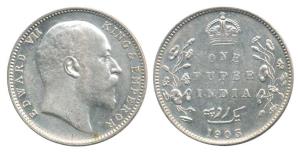 Edward VII, Silver Rupee, 1903, Bombay Mint, 'B' incuse but without dot. About Extremely F