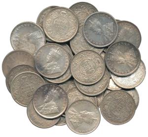 George V, Silver ¼ Rupee (32), 1917 Calcutta Mint (2), 1918 Calcutta Mint (2), 1919 Calcut