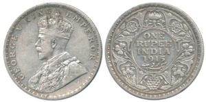 George V, Silver Rupee, 1915, Calcutta Mint. Very Fine.