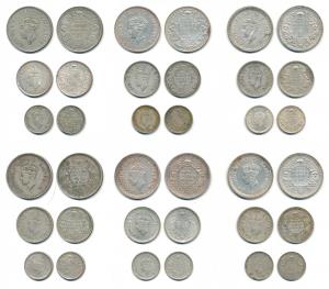 George VI, Half Silver (18), Rupee, ½ Rupee and ¼ Rupee, complete sets of 1940, 1941, 1942