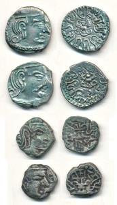 Guptas, Kumargupta, Silver Drachma (2), rev. stylized garuda with legend around Param Bhag