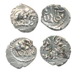 Parmar of Saurashtra, Ranahasti (10th century AD), an elephant walking to right on obv., R
