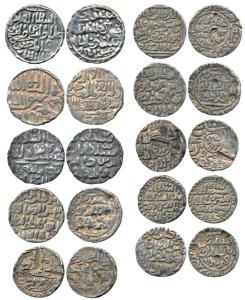 Assorted lot, Silver Tanka, different rulers. Very Fine. (10)