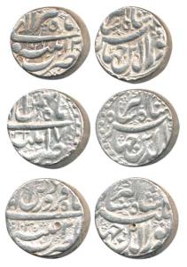 Jahangir, Silver Rupee (3), Patna Mint, AH 1035/21 Month Farwardi, AH 1026/12 Month Tir, A