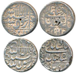 Shah Jahan, Silver Rupee (2), Surat and Patan Mints. Fine and Very Fine. (2)