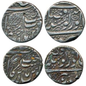 Ranjit Singh, Amritsar Mint, Silver Rupee (2). About Very Fine. (2)