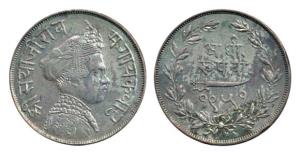 Sayaji Rao III, Silver ½ Rupee, 5.65g, VS 1951 (KM 35). Very Fine +, Rare.