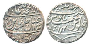 Mahindrapur Mint, Silver Rupee, 11.17g, in the name of Shah Alam II, mint name at top on r