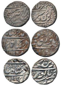 Silver Rupee (3), Jodhpur Mint, Swastika as mint mark, AH1228; Nagor Mint, in the name of 