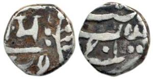 Silver ¼ Rupee, in the name of Empress Victoria and Madan Pal. Fine+, Rare.