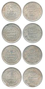 Khengarji III, Silver 21/2 Kori (4), with the name of George V, different dates. About Unc