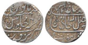 Mahadji Rao, Silver Rupee, in the name of Shah Alam II, AH 1189/16, (KM 25.2). Broad Flan,