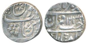 Amir Khan, Silver Rupee, 10.86g, Sironj Mint, in the name of Muhammad Akbar II, AH 1232. A