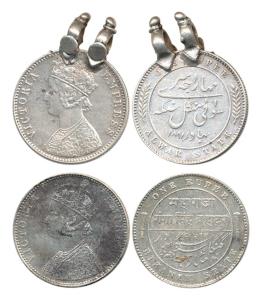 Alwar and Bikaner, Silver Rupee (2), with the name and portrait of Victoria, 1891 and 1892