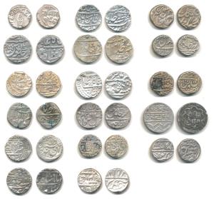 Silver Rupee (17), Alwar, Baroda, Bhopal, Bikanir, Bundi, Datia, Gwalior, Indore, Jaipur, 