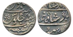 Mumbai Mint, Silver Rupee, 11.37g, in the name of Muhammad Shah, AH 11xx/25, complete mint