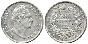 William IV, Silver Rupee, 1835, Calcutta Mint, 'F' raised, 19 Berries. Extremely Fine, Rar