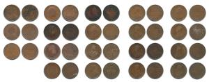 Copper ¼ Anna (19), 1862, 1875, 1893, 1904, 1905, 1910, 1914, 1917, 1918, 1924, 1925, 1926