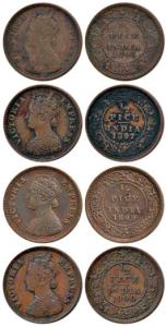 Victoria Queen, Silver ¼ Rupee, 1862, Calcutta Mint, obv. A, rev. I. Extremely Fine, Scarc