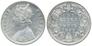 Victoria Empress, Silver Rupee, 1892, Bombay Mint, C2/I/ 'B' raised (small). Very Fine+, R