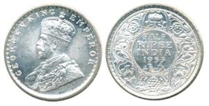 George V, Silver Rupee and ½ Rupee, 1920 and 1933 respectively, Calcutta Mint. Uncirculate