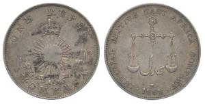 Mombasa, Silver Rupee, 1888 H, Very Fine.
