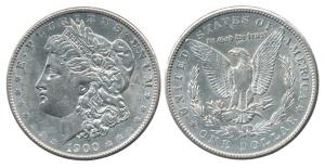 United States of America, Silver Morgan Dollar, 26.61g, 1900. Very Fine+.